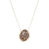 Wholesale Pendant Necklaces Fashion Chic Trendy Faceted Abalone Shell Leopard Stone Choker Necklace For Women Gift Her
