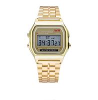 Wholesale Women Men Unisex Watch Gold Silver Black Vintage LED Digital Sports Military Wristwatches Electronic Digita Present Gift Male