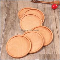 Wholesale Mats Pads Table Decoration Aessories Kitchen Dining Bar Home Garden Natural Wood Kitchen Square Round Mini Pallet Wine Glass Cup Pad