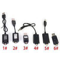 Wholesale 6 Styles USB Chargers ego T Thread Male Female Wireless Cable Charger for Rechargeable Vape Pen Battery