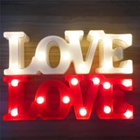 Wholesale Party Decoration D LED Night Light LOVE Letter Plastic Lamp Crown Sign Wedding Home Tools Valentines Day Gifts