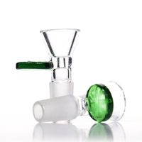 Wholesale Hookahs mm glass bowl Green Gray black blue clear bong bowls with leaves mm male high quality