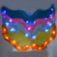 Wholesale Adult Children LED Glow Light Angel Feather Wing Fairy Wings Cosplay Props Wedding Party Drama Costume Carnival S M L