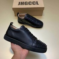 Wholesale Red Bottoms Casual Shoes Designer Low Cut Sneakers Leisure Lace Up Black White Blue bvhjfdgf with Spikes Platform Sneakers for Men Womem Loafers rsdfwes