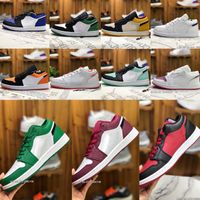Wholesale 2021 men women Tag s Low Basketball Shoes UNC Paris Sneakers jumpman Game Royal Gym Red Banned grey black sail toe GS Tri color washed denim Trainers j3yt