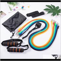 Wholesale Supplies Sports Outdoors11Pcs Set Pull Rope Fitness Exercises Resistance Bands Latex Body Training Workout Elastic Yoga Band Exercise Equi
