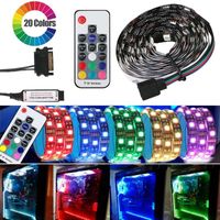 Wholesale Strips V RGB LED Strip Light For PC Case Computer Ribbon Tape Lamp Key RF Remote Controller Molex Connector Pin m m