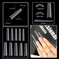 Wholesale False Nails Bag XXL Extra Long Square Nail Tips C Curved Straight Manicure Art Decoration Tools Acrylic Fake