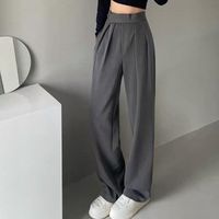 Wholesale Women s Pants Capris Wide Leg Classic Suit Vintage Casual Loose Trousers Female High Wasit Y2k Hook And Loop Ladies
