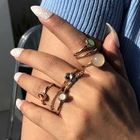 Wholesale Gold Colorful Stone Metalic Knuckle Ring Sets for Women Girls Vintage Stackable Midi Finger Rings Set
