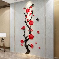 Wholesale Wall Stickers Elegant Flowers Sticker D Acrylic Decals Murals Porch Living Room Home Decor Art DIY Wallstickers Poster Quality Wallpaper