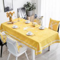 Wholesale Table Cloth Nordic Fabric Tablecloth Simple Waterproof Yellow Cover Home Decoration Rectangle Coffee Printing