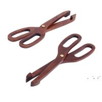 Wholesale Kitchen Tongs Wood Food Tongs Barbecue Steak Tongs Bread Dessert Pastry Clip Clamp Buffet Kitchen Cooking Tools HHD10787