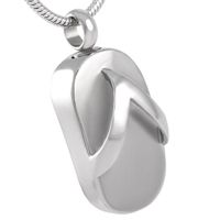Wholesale Stainless Steel Flip Flops Memorial Urn Pendant Unique Cremation Jewelry Necklace Necklaces