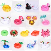 Wholesale Inflatable Flamingo Drinks Cup Holder Pool Floats Bar Coasters Floatation Devices Children Bath Toy small size U can choose