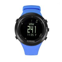 Wholesale Men s Digital Watch With Heart Rate Barometer Altimeter Military Pedometer Hiking Watches Reloj Hombre Blue Wristwatches