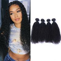 Wholesale Brazilian Human Hair Wefts Kinky Curly Bundles Weaves inch Natural Black Tight Curl Unprocessed Virgin Hairs