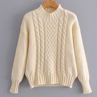 Wholesale Women s Sweaters Fashion Autumn Winter Women Thick Warm Knitted Twisted Sweater Female Vintage Beige Loose Wind Oversize Pullover Jumpe