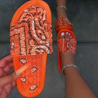 Wholesale Women s Comfy Bandana Slip On Slippers Slide Indoor Outdoor Flip flops Beach Shoes Summer Toe Flip Flops Non Slip