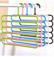 Wholesale Multi Layer Hangers for Pants Candy colored Plastic Non Slip Dry Rack Multifunction Trousers Hanger Clothes Holder