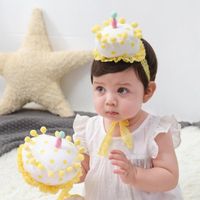 Wholesale Caps Hats Headband Cake Shape Elastic Design Fabric Baby Crown Hat Birthday Gifts Babies Boys Girls Hairband Decorative Hair Accessories