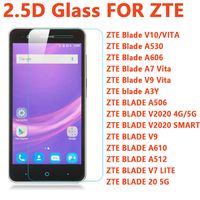 Wholesale 2 D tempered glass protector for ZTE Blade V10 A530 A606 A7 Vita V9 Vita A3Y A506 V2020 SMART A610 A512 V7 LITE BLADE G phone screen protectorS