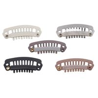 Wholesale Hair Clips Barrettes Stainless Steel Wig Clip tooth Hairpin Universal For Any Face Type Kammen Snap Haarverlenging Rvs Pruik