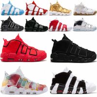 Wholesale Mens Women More Uptempo Scottie Pippen Basketball Shoes Varsity Red Green Black Bulls Hoops Pack UNC Trainers Premium Wheat Sneaker