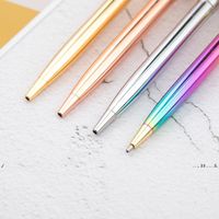 Wholesale New NEW Rainbow Rose Gold Metal Ballpoint Pen Student Teacher Writing Gift Advertising Signature Business Pen Stationery Office Supplies EW