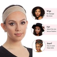 Wholesale Wig Grip Headbands for Women Breathable Non slip The Fix Edge Saver Hair Scarf Headwraps Band Soft Velvet Adjustable to Fit Your Head Velcro Secured Beige Color