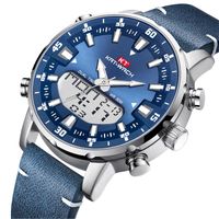 Wholesale Mens Digital Watches Military Led Sport Countdown Waterproof Alarm Men Quartz Wristwatches Blue Leather Hours Whatches