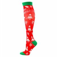 Wholesale Christmas Decorations Compression Stockings Socks Knee Support Thigh High Cartoon Sock For Running Cycling Travel Pregnancy