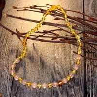 Wholesale HAOHUPO Original Baltic Amber Teething Necklace for Women Supply Certificate Pink Gold Amber Bracelet for Baby Gift