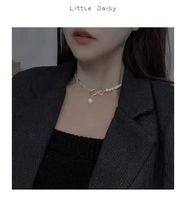 Wholesale Baroque Pearl Necklace In Real Gold Holiday gifts Clavicle Chain Pearl Choker for Women Jewelry Gift Large and Luxurious