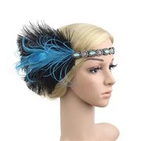 Wholesale 1920s Headpiece Feather Flapper Headband Headpiece Great Gatsby Headdress Vintage Party Costume Hair Headdress