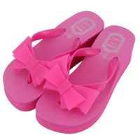 Wholesale Sandals High Heels Women Flip Flops Summer Platform Wedges Slippers EVA Bow Fashion Beach Shoes Woman
