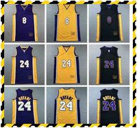 Wholesale Mens Black Retirement Recordative Edition Basketball Jerseys Authentic Stitched Los Angele Mamba Jersey With Real Tags