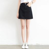 Wholesale Lucyever Fashion Korean Spring Summer Women Denim Skirt High Waist Mini s Jeans Plus Size Harajuku Cotton Girls Black