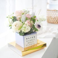 Wholesale High end Transparent PVC Window Flower Bouquet Packaging boxes Hand carry Kraft Paper Box Gift Packaging Box V2