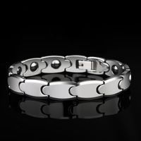 Wholesale Classic m mm Width High Polished Tungsten Carbide Chain Bracelet With Black Magnet Stones For Man Woman Length cm Link