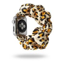 Wholesale printed silk satin smart watch strap flower scrunchies apple watch band
