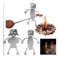 Wholesale 5pcs Sets Funny Boy Girl Shape Barbecue Tools For Hot Dog Marshmallow Cam pfire Skewers x Stand x Fork BBQ Tool Accessories