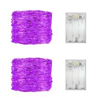 Wholesale Strings Pack Battery Operated Mini Led Fairy Lights For Bedroom Wedding Party Decorations Count Leds Feet Silver Wire purple