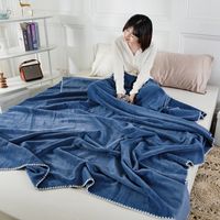 Wholesale Solid Color Warm Cover Blanket Plain Waffle Velvet Throw Blanket Portable Shawl Blanket Sofa Bed Cover Bedspread Bed Plaid