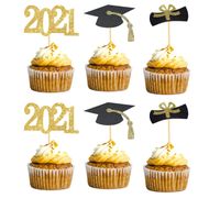 Wholesale 2021 Graduation Party Decoration Cake Insert Dessert Cupcake Inserts