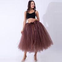 Wholesale Skirts Women Bubble Maternity Skirt Sexy Mesh Tulle Tutu Lace Bridesmaid Princess High Waist Swing Dolly Ball Gown