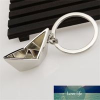 Wholesale Men s Sailing Paper Boat Lovely Keychain Metal Alloy Boat Key Chains Key Rings Lucky Gift for Sailor Men Women Charms Pendant