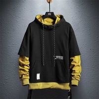 Wholesale Hoodie Sweatshirt Mens Hip Hop Pullover Hoodies Streetwear Casual Fashion Clothes colorblock hoodie cotton