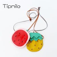 Wholesale Coin Purses Summer Fruit Kids Purse INS Fashion Pineapple Baby Cool Bags Girls Vacation Messenger Birthday Gift