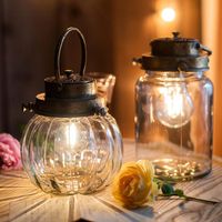 Wholesale Candle Holders Bottle Lantern Table Lamp Jar Vintage Holder Windproof Wrought Iron Candelabros Decoration EB5ZT